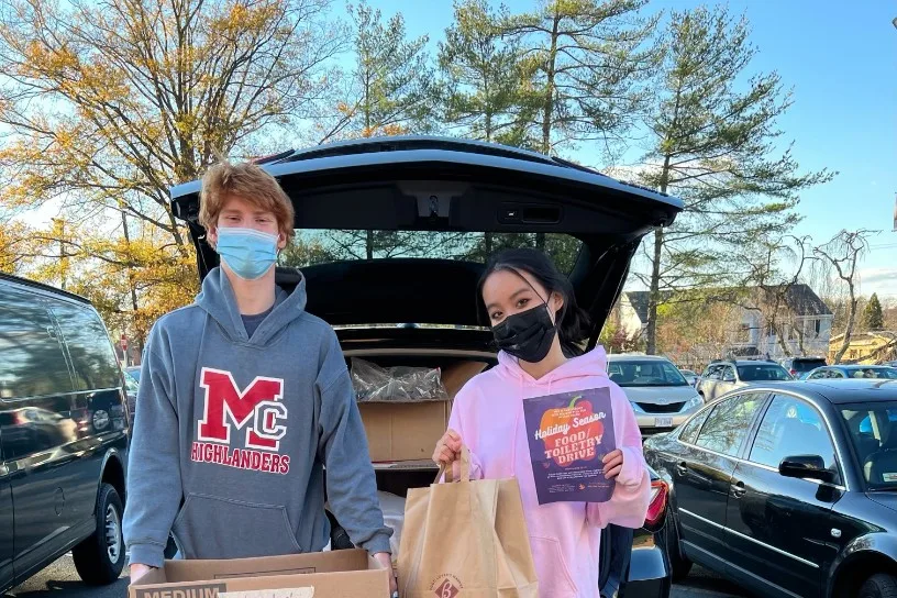 Rowan Frew at a National Honor Society holiday food and toiletry drive
